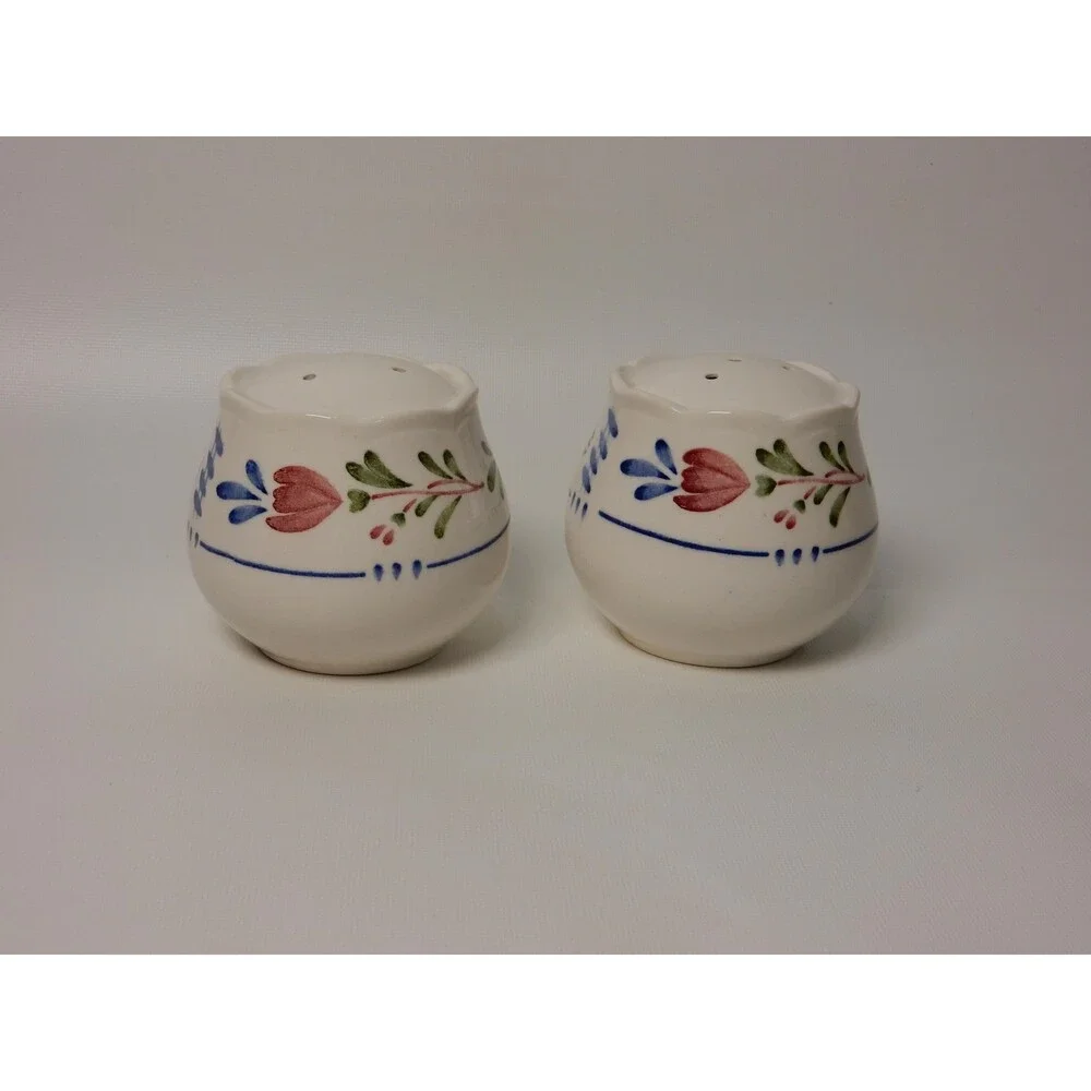 Vintage Nikko Avondale Salt & Pepper Shakers Hand Painted Japan Floral Folk Art
